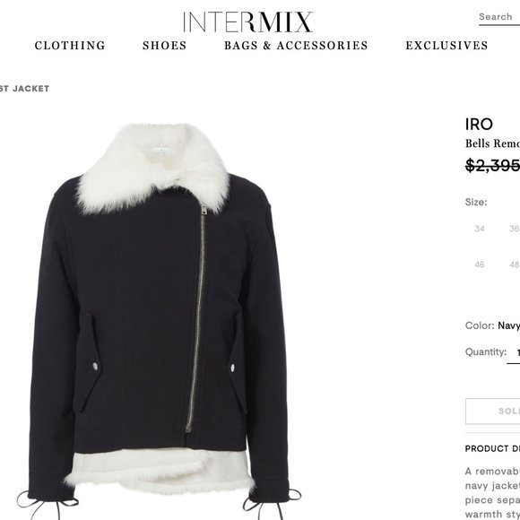 🌟NEW IRO 2-in-1 Jacket w/ 100% Lamb Shearling Vest. Black on black - Picture 6 of 15